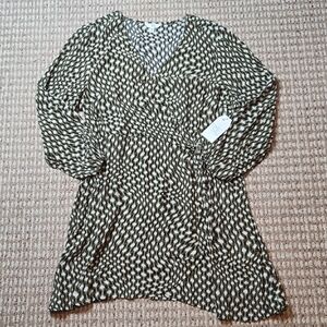 Livaeco Viscose Birla Cellulose XXXL 22 Green Field Wrap Plus Size Dress
